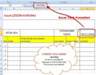 Excel Tarih Formülleri