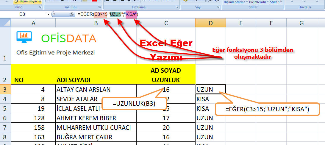 Excel Formül Yazma