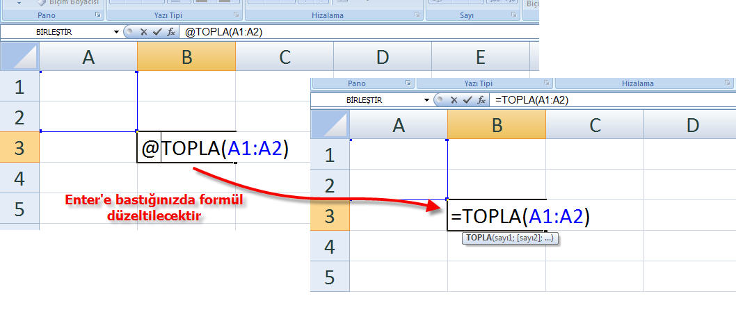 Excel Formül Yazma