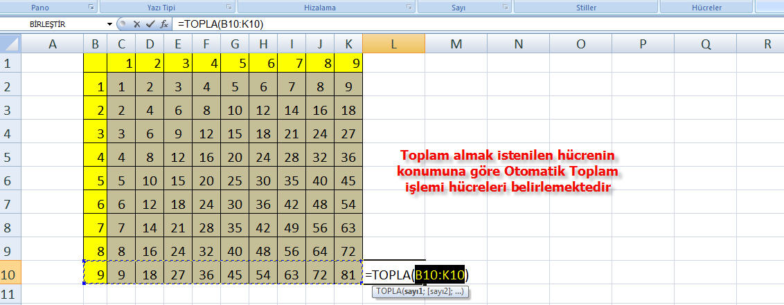 Excel Formül Yazma